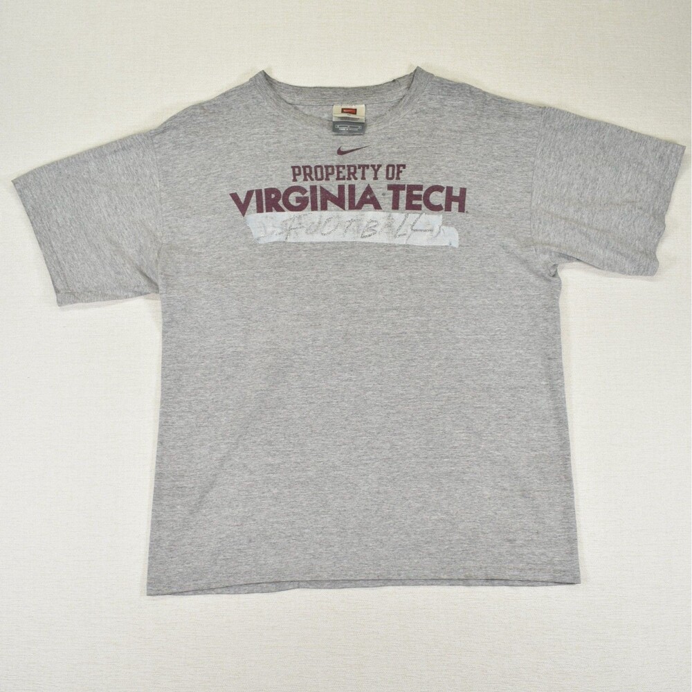 Vintage Nike Virginia Tech Medium T Shirt Center Swoosh Y2K Property Of Football